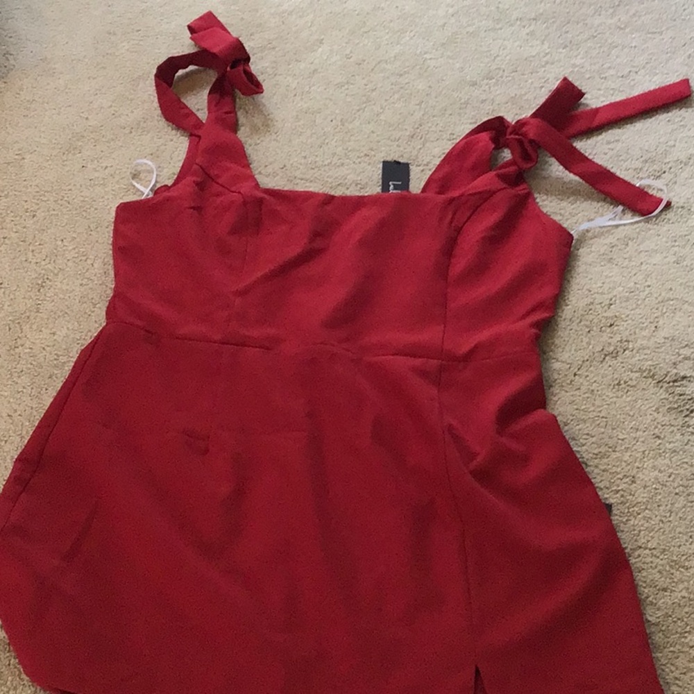 Red Sleeveless Dress with Bow Straps